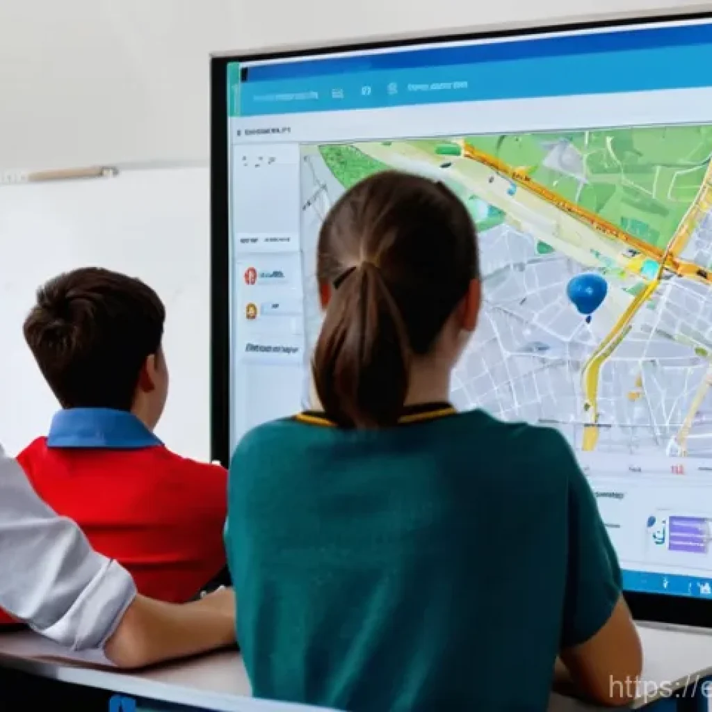 지리학 커리큘럼 - **Modern Spanish Geography Classroom: Interactive Learning**
    A bright, modern classroom in a Spa...