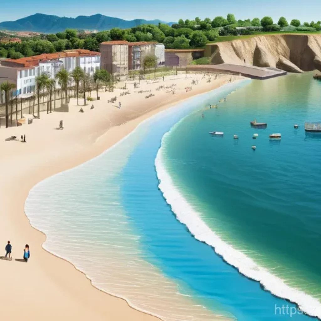 지리학적 연구 사례 - **Prompt:** A vivid, optimistic scene in a resilient Mediterranean Spanish coastal city. The image s...