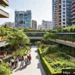 Home 19 지리학적 문제 해결 - A vibrant urban scene in a densely populated Latin American city featuring extensive green spaces: v...